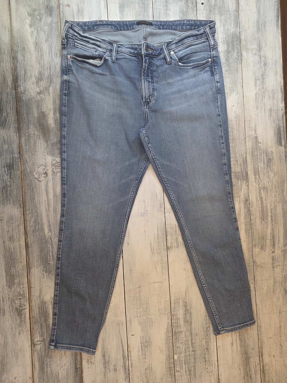 Silver Jeans Most Wanted Women's Mid Rise Skinny Jeans in Faded Blue sz 18